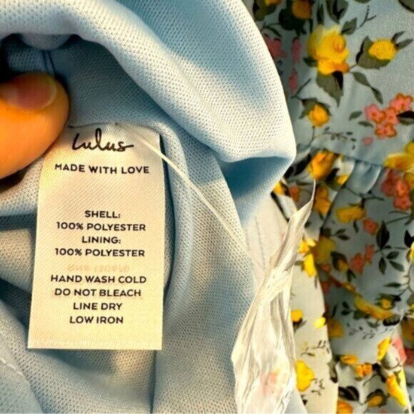 NWT Lulu’s | Feeling Butterflies Light Blue Floral Tiered Mini Dress Size Large - Picture 14 of 15